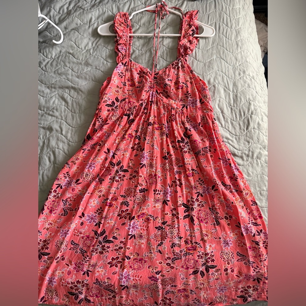 LOFT Coral Floral Dress